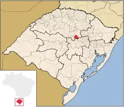 Location of Barros Cassal in Rio Grande do Sul