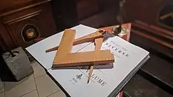 Photo of the altar of the Lodge Universe with the Volume of Sacred Law