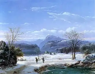 Hunters in a Winter Landscape (1856)