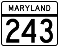 Maryland Route 243 marker