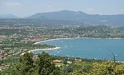 View of Lake Garda from the north of Rocca di Manerba del Garda