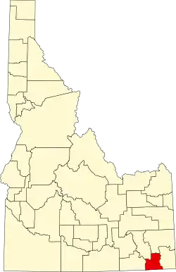 Map of Idaho highlighting Franklin County