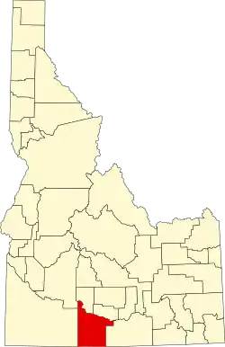 Map of Idaho highlighting Twin Falls County