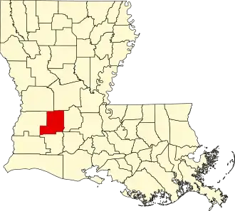 State map highlighting Allen Parish