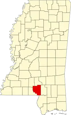 Map of Mississippi highlighting Marion County