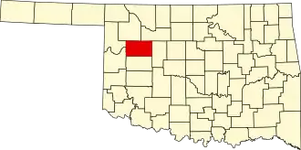 State map highlighting Dewey County