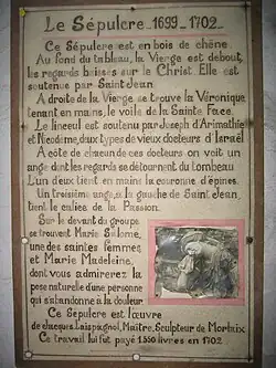 Notice giving background information on the "mise au tombeau"