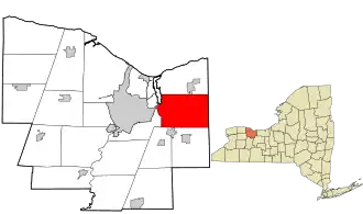Location in Monroe County and the state of New York