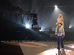 Moviebird 52, telescopic camera crane with stabilized head to control the camera at a live TV show in Norway