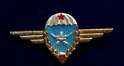 Hungarian People's Army Gold Laurel 1st Class parachutist badge, 1970s