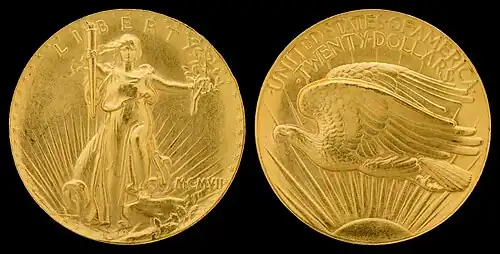The Saint-Gaudens double eagle replaced the Liberty Head design.