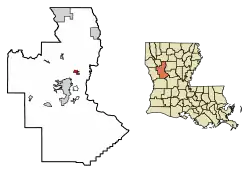 Location of Clarence in Natchitoches Parish, Louisiana.