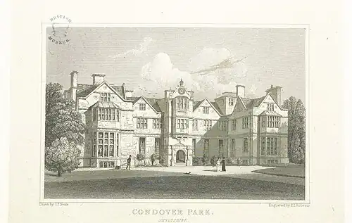 Condover Hall, engraving by E. I. Roberts after J. P. Neale