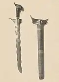A Javanese sundang sword with wavy blade