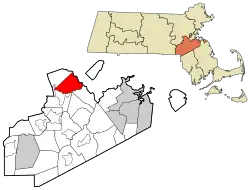Location in Norfolk County in Massachusetts