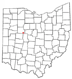 Location of Mount Victory, Ohio