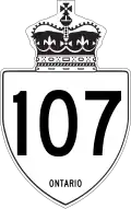 Highway 107 marker