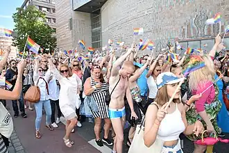 From the 2016 Pride Parade, near Oslo Spektrum.