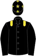 Black, yellow epaulettes, stars on cap