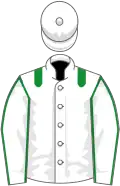 White, green epaulettes, white sleeves, green seams, white cap
