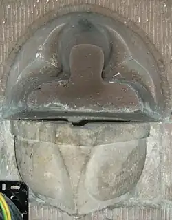 Lavabo in wall of south chancel aisle