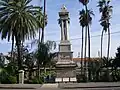 Monument commemorating the opening of the Turkish railway station in Haifa, Israel