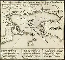 Map of the siege of Louisbourg, 1745.