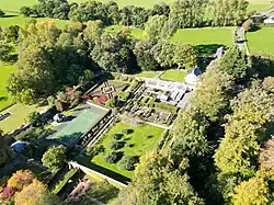 Aerial view of Brynbella's gardens