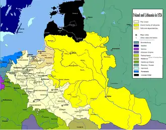 Map of Poland around 1526