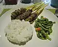 Pork sate lilit served in Bali.