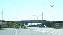Looking west at Craig Gilbert Bridge carrying South Road, before the North-South Motorway construction