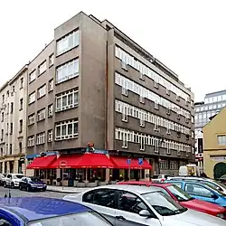 1937–1938 Apartment building, Lodecká 3, Prague with Leopold Ehrmann