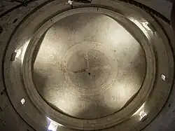 Inside top level with cracked roof stone