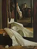 Reflection in a mirror, 1850s
