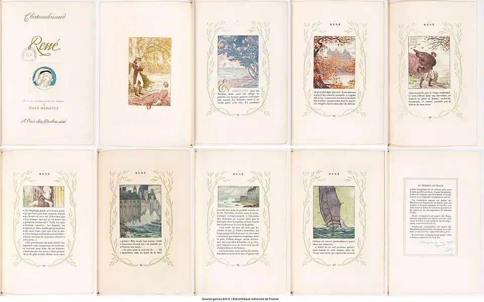 René, autobiographical novel of Chateaubriand. p.s color by Malo-Renault
