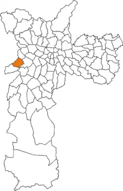 The location of Rio Pequeno district in São Paulo