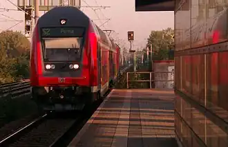 S 2 train at Dobritz station