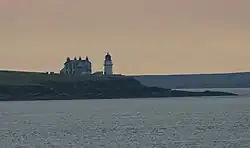 Saeva Ness lighthouse on the tip of Helliar Holm