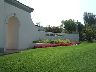 The entrance to St. John's Seminary.