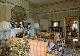 The interior decorated by Renzo Mongiardino