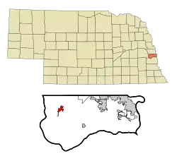 Location of Gretna, Nebraska