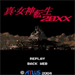 The title screen shows "Shin Megami Tensei: 20XX" written in red above a sepia image of the city of Tokyo Millennium