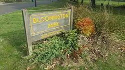 Bloomington Park sign