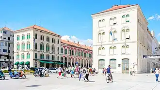 The Prokurative, now Republic Square, developed during the Mayoralty of Dr. Bajamonti and designed in 1859