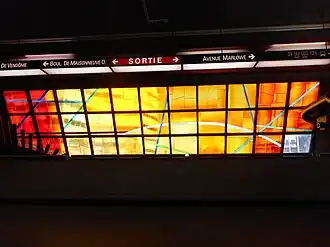 Stained glass window by artist Marcelle Ferron