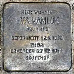 Stolperstein for Eva Mamlok in Kreuzberg Neuenburger Straße 1