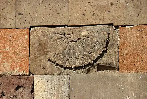 Sundial on the exterior of the drum