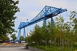 The Tees Transporter Bridge, a local landmark and icon of Teesside