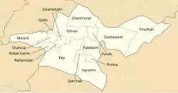 Counties of Tehran province