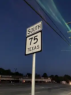 A SH 75 South shield seen in Willis, Texas